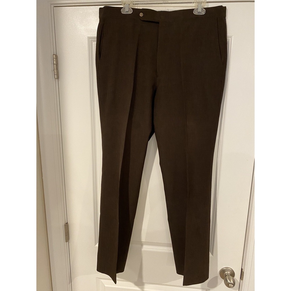 Vintage Jaymar Sansabelt Men's Brown Wool Golf Pants Size 36x30 70s 80s Pleated